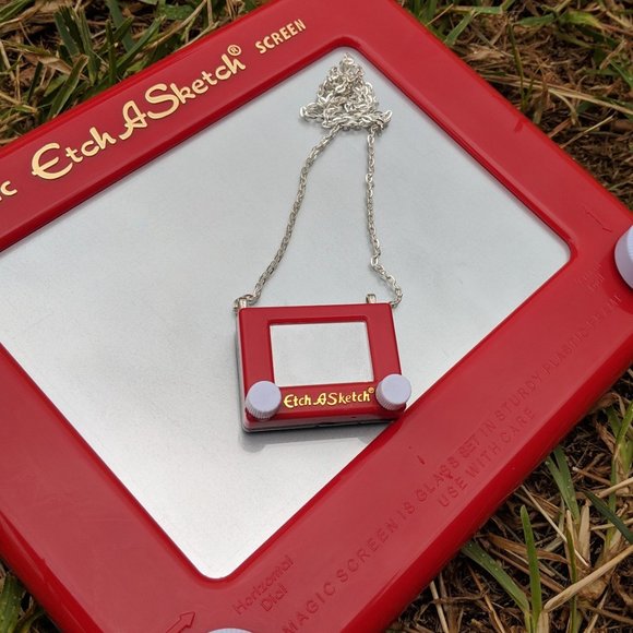 Handmade Jewelry - Mini Etch A Sketch necklace